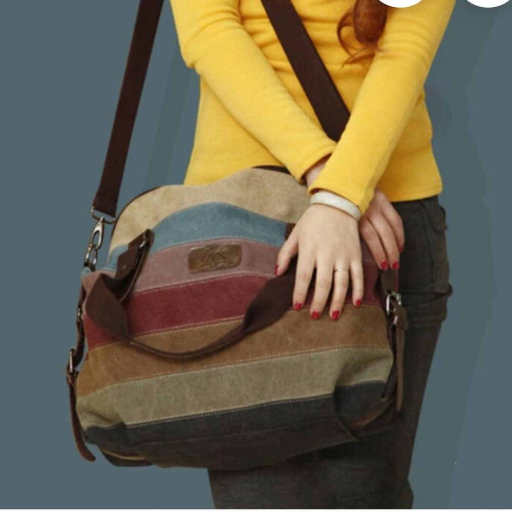 Canvas Colorblock Basic Bag Everyday Bag Travel - image 1